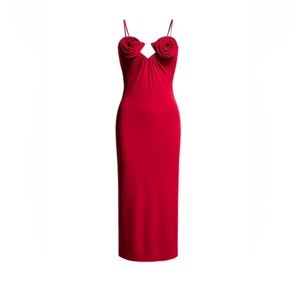 MAGDA BUTRYM H&M ROSE-APPLIQUÉD STRAPPY DRESS SIZE S - Picture 8 of 16